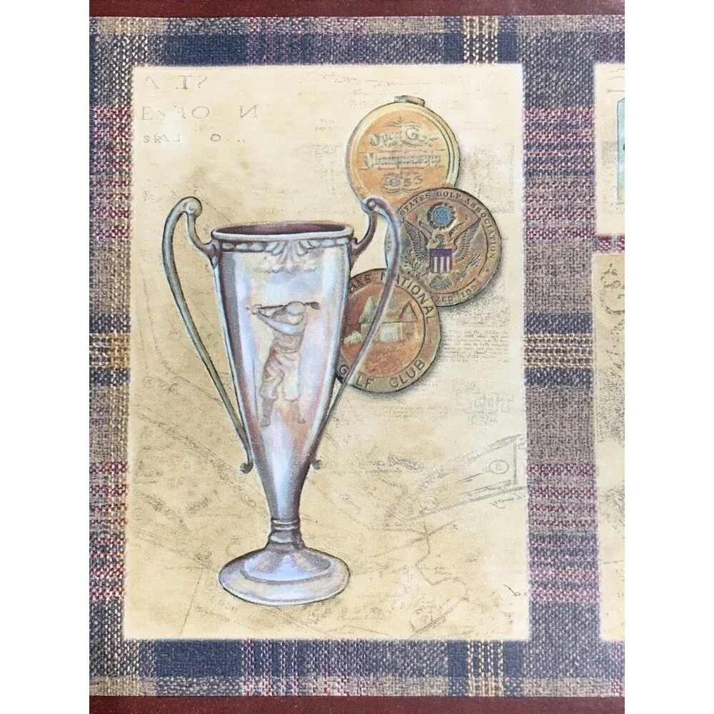 Vintage Chesapeake Golf History Wallpaper Border 3 count